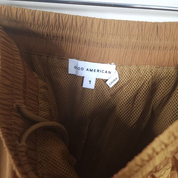 Good American Essential Nylon Track Pants in Bronze Size S - Picture 8 of 10